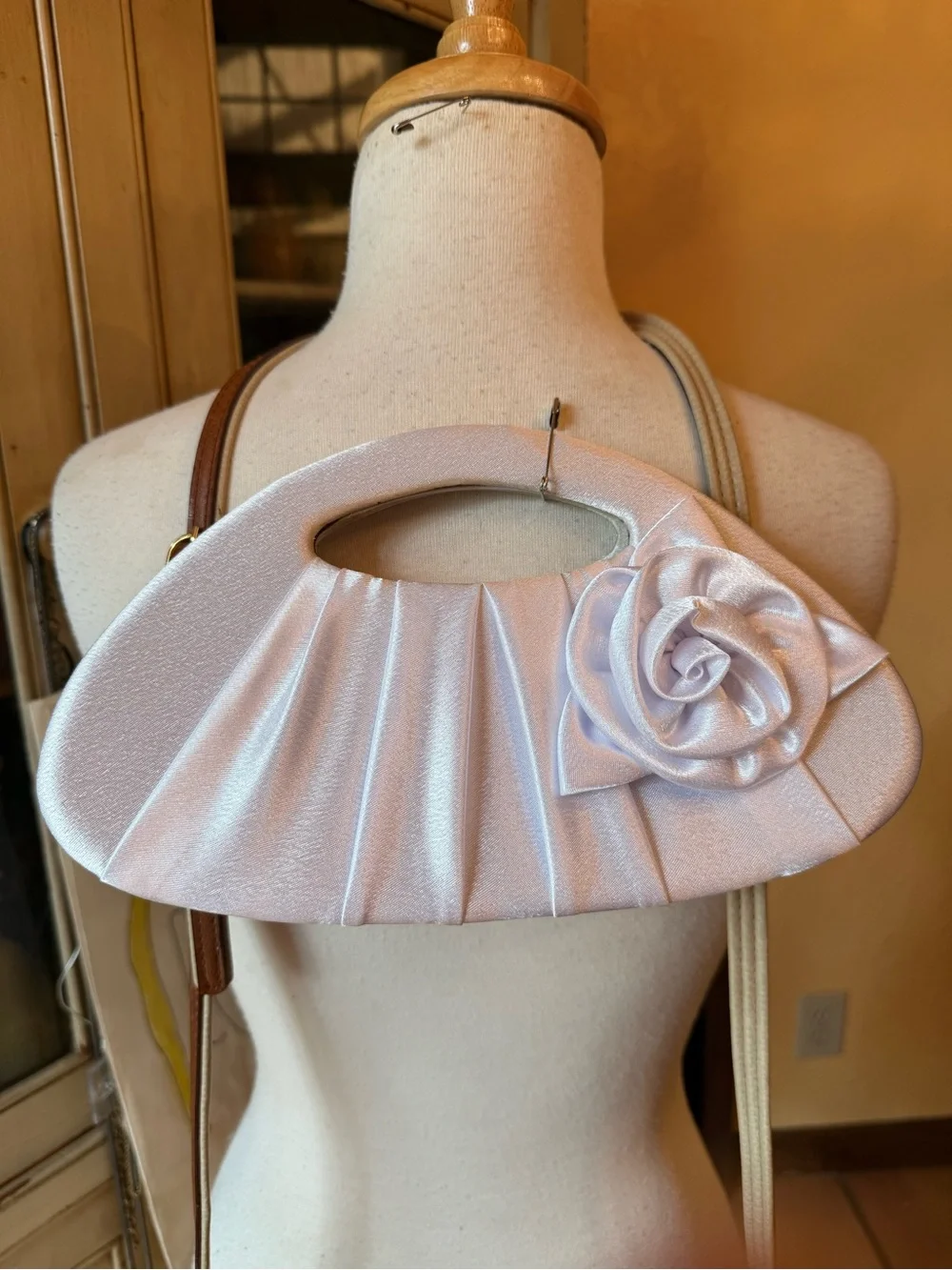 Satin Floral Handle Bag